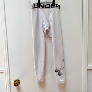 Under Armour White HeatGear Compression Boy's Leggings size Medium